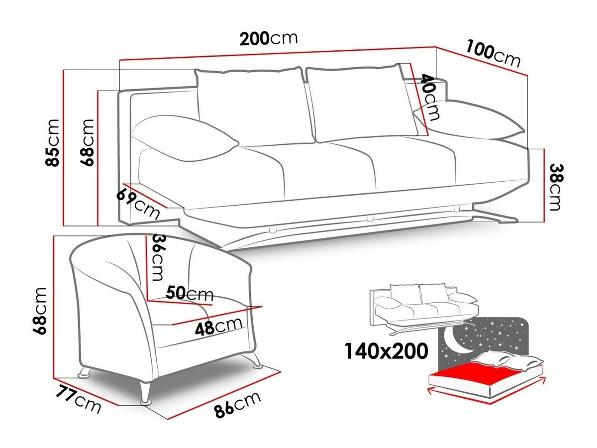 Upholstered furniture set Velum (Soft 010)