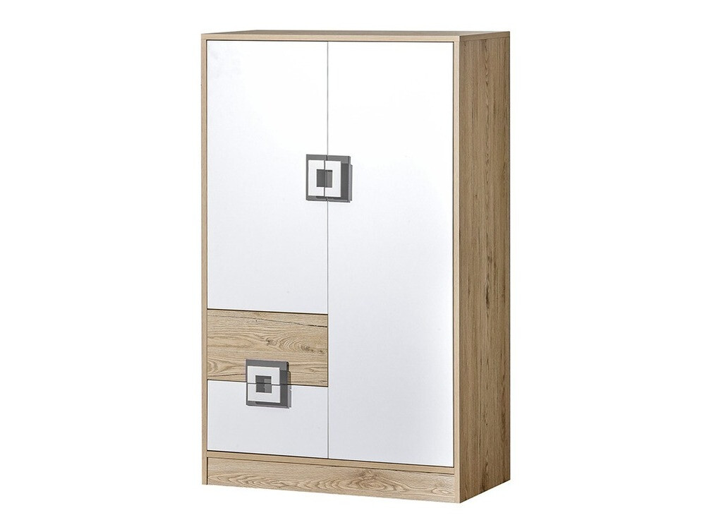 Chest of drawers Balvire 108 (Light oak + White + Grey)