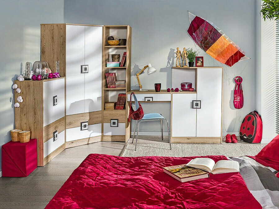 Chest of drawers Balvire 109 (Light oak + White)
