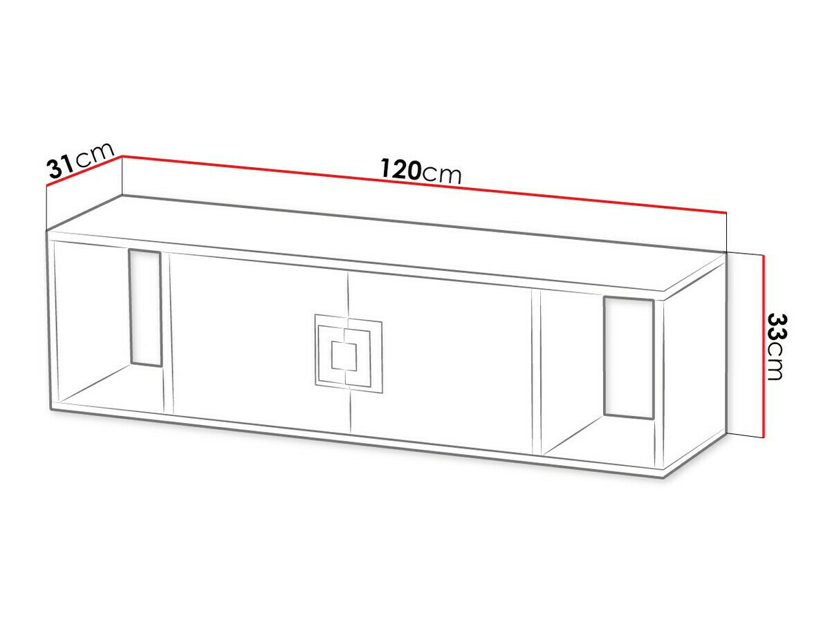 Wall shelf Balvire 112 (Light oak + White + Grey)
