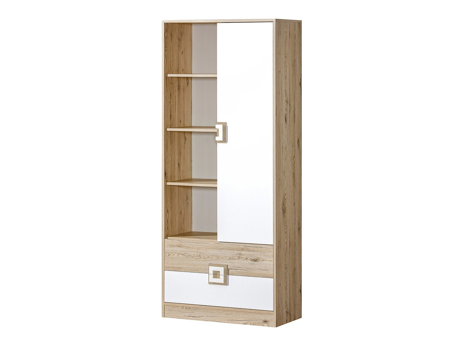 Bookcase Balvire 105 (Light oak + White)