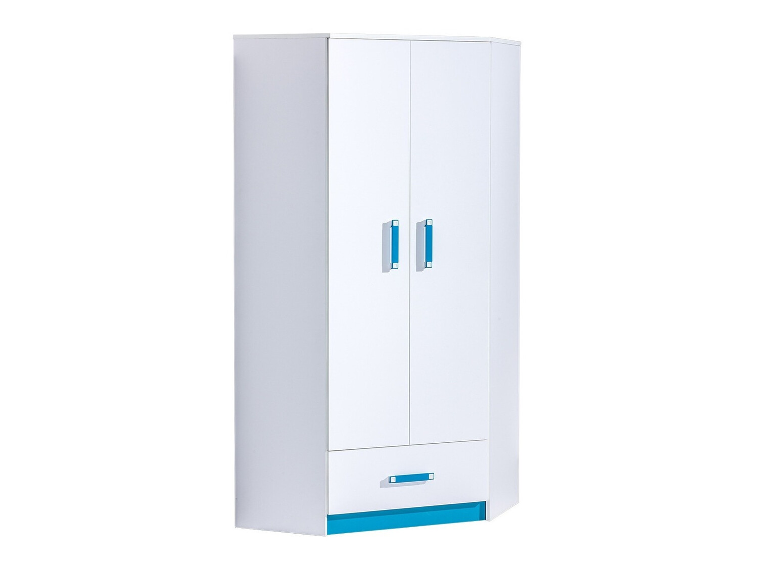 Corner wardrobe Lorlare 112 (White + Turquoise)