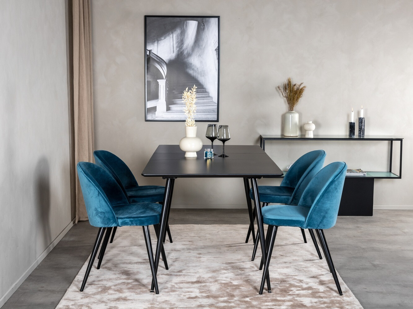 Dining set Dallas 1521 (Blue + Black)