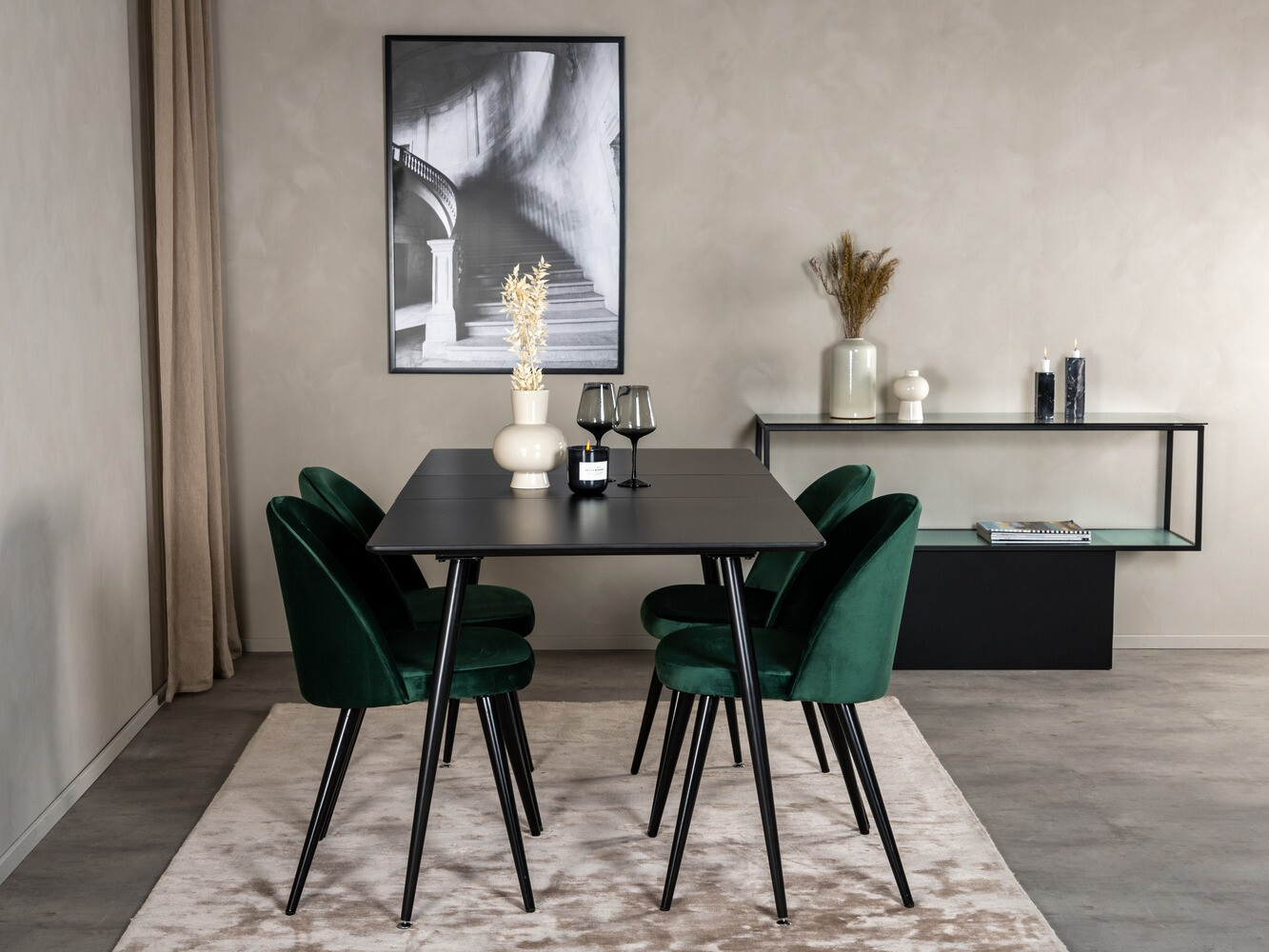 Dining set Dallas 1521 (Green + Black)