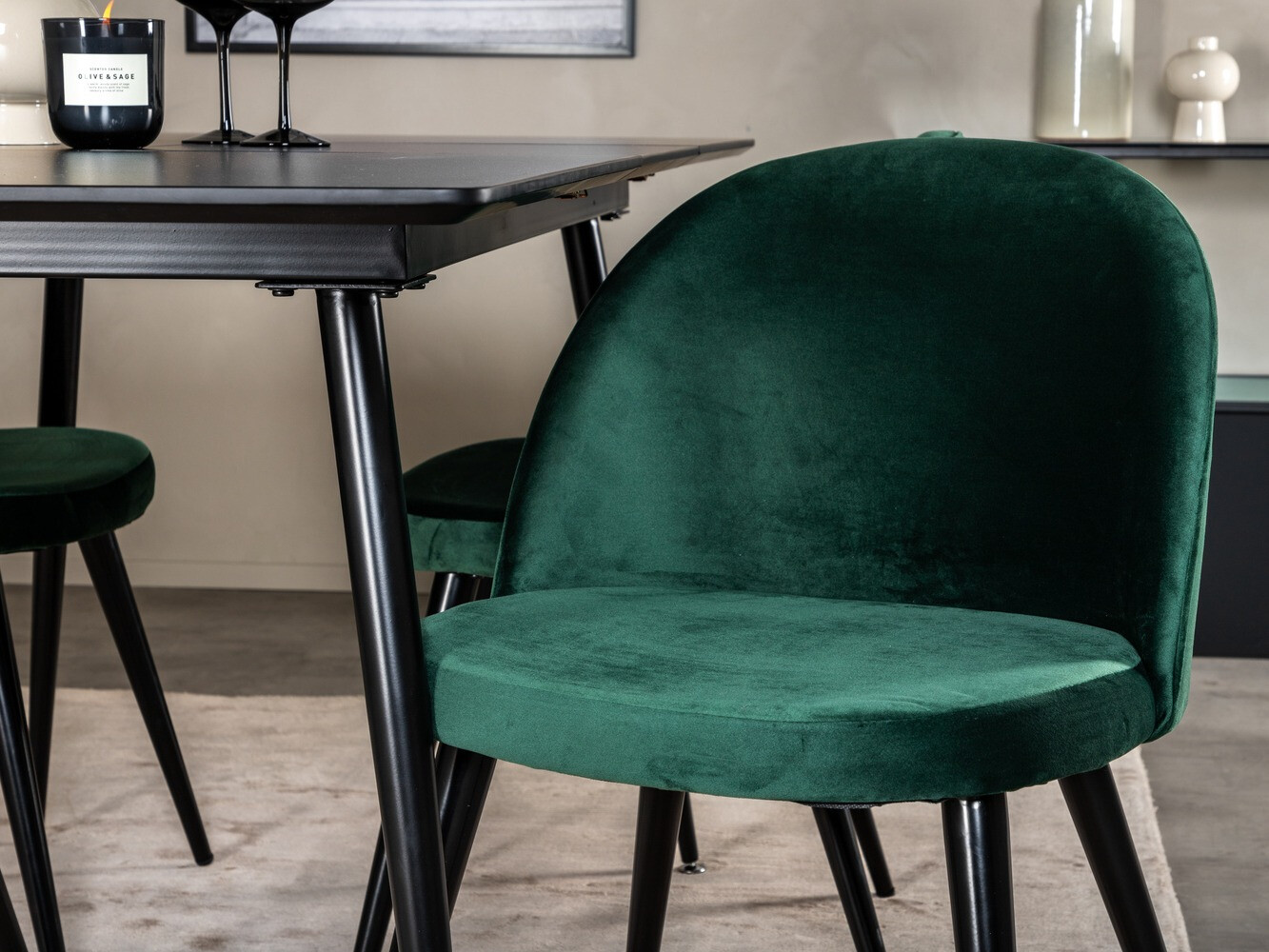 Dining set Dallas 1521 (Green + Black)