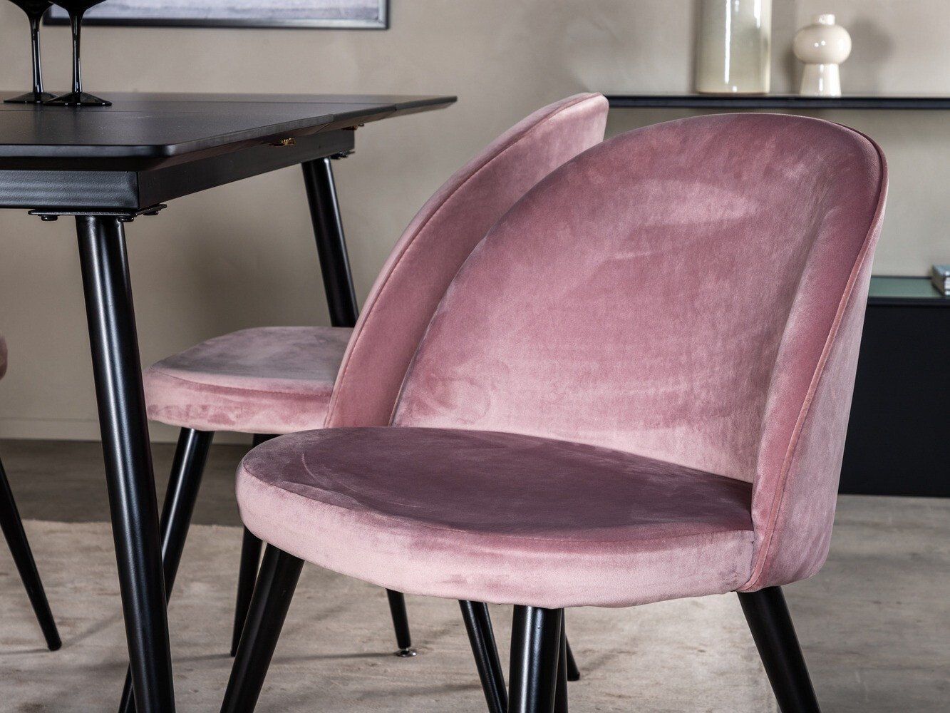 Dining set Dallas 1521 (Pink + Black)