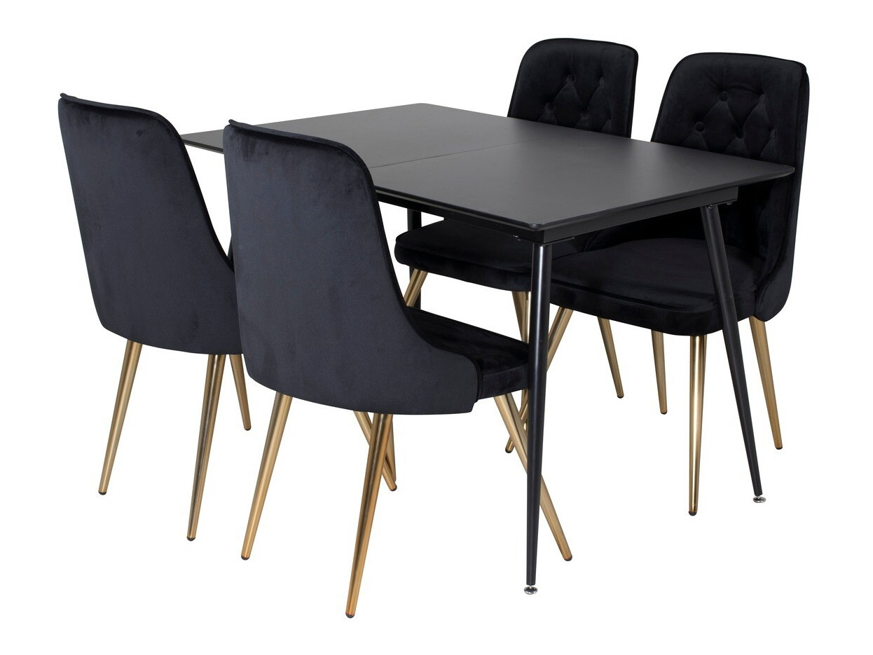 Dining set Dallas 1522 (Black + Golden)