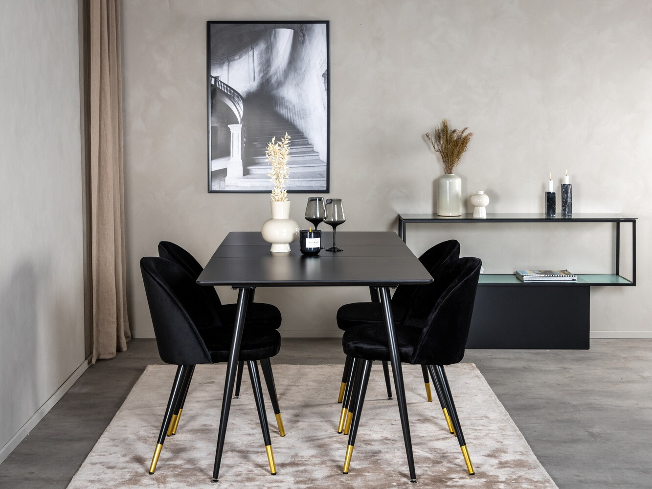 Dining set Dallas 1526 (Black)