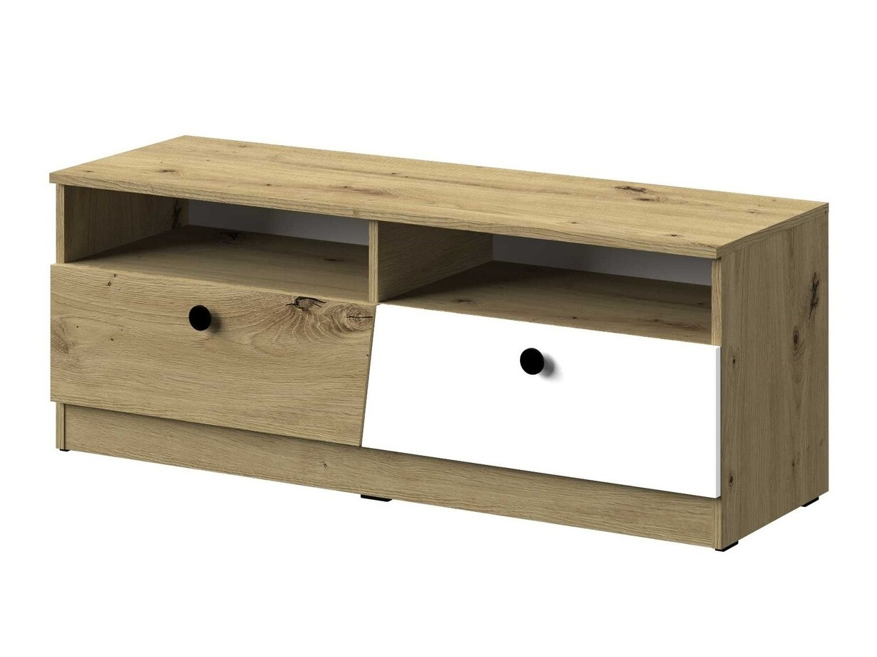 TV stand Mirelbu 107 (Artisan oak + White + Black)
