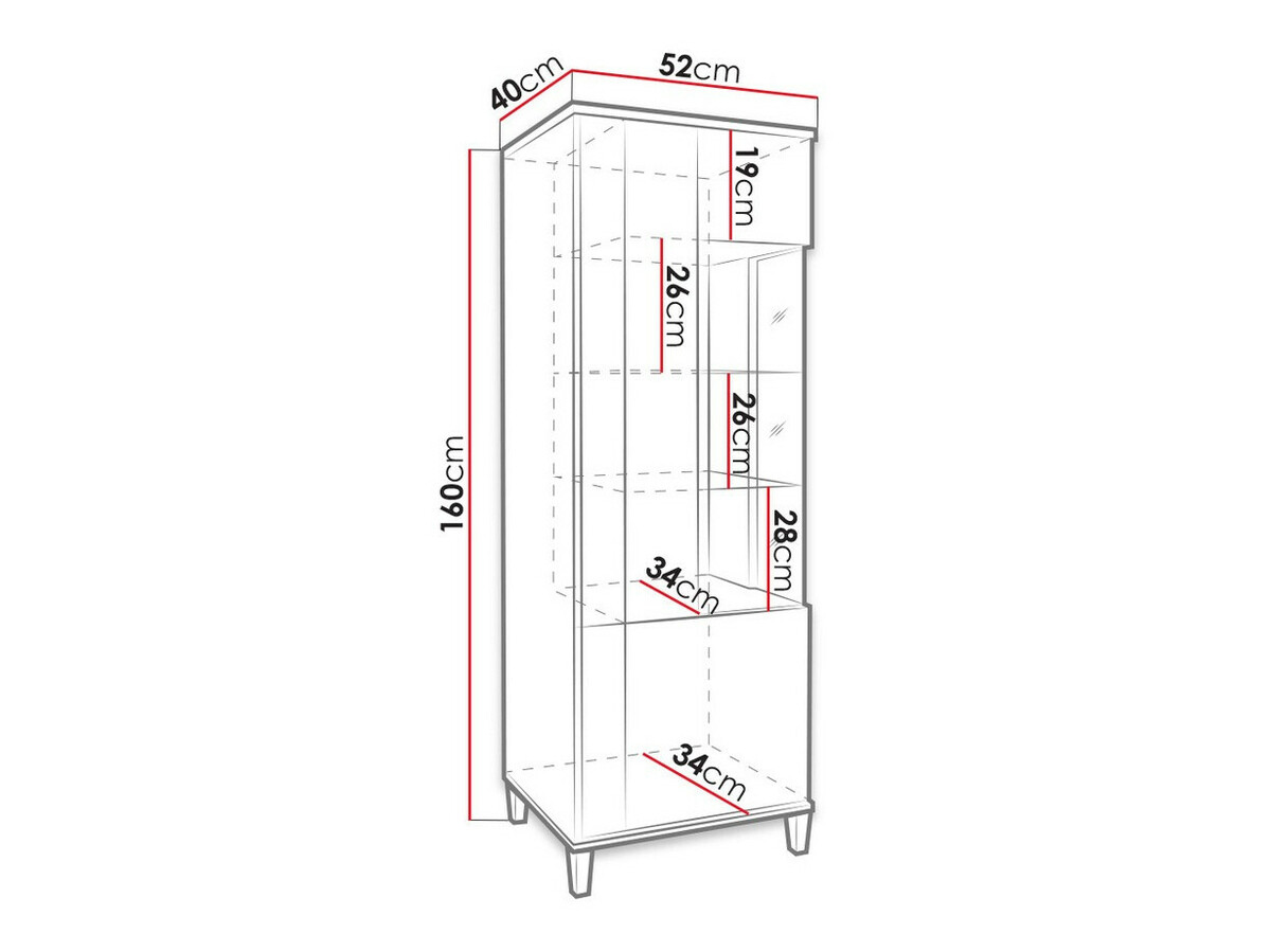 Bookcase Florem II (White + Glossy white + Glossy black)