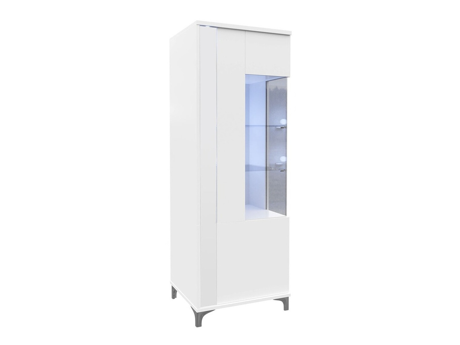 Bookcase Florem II (White + Glossy white)