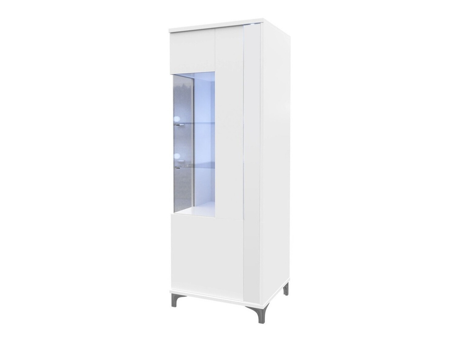 Bookcase Florem III (White + Glossy white)