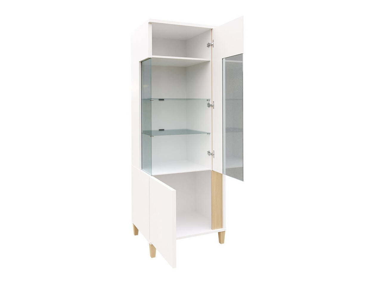 Bookcase Florem III (White + Glossy white)
