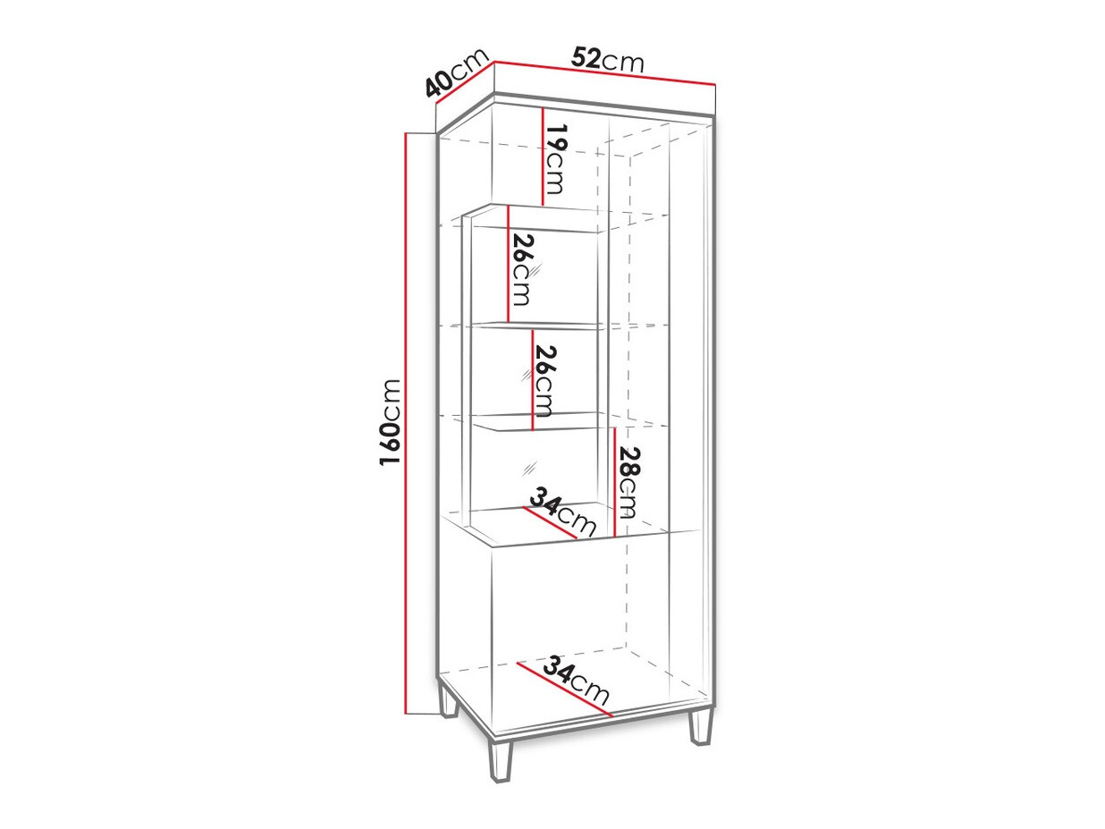 Bookcase Florem III (White + Glossy white)