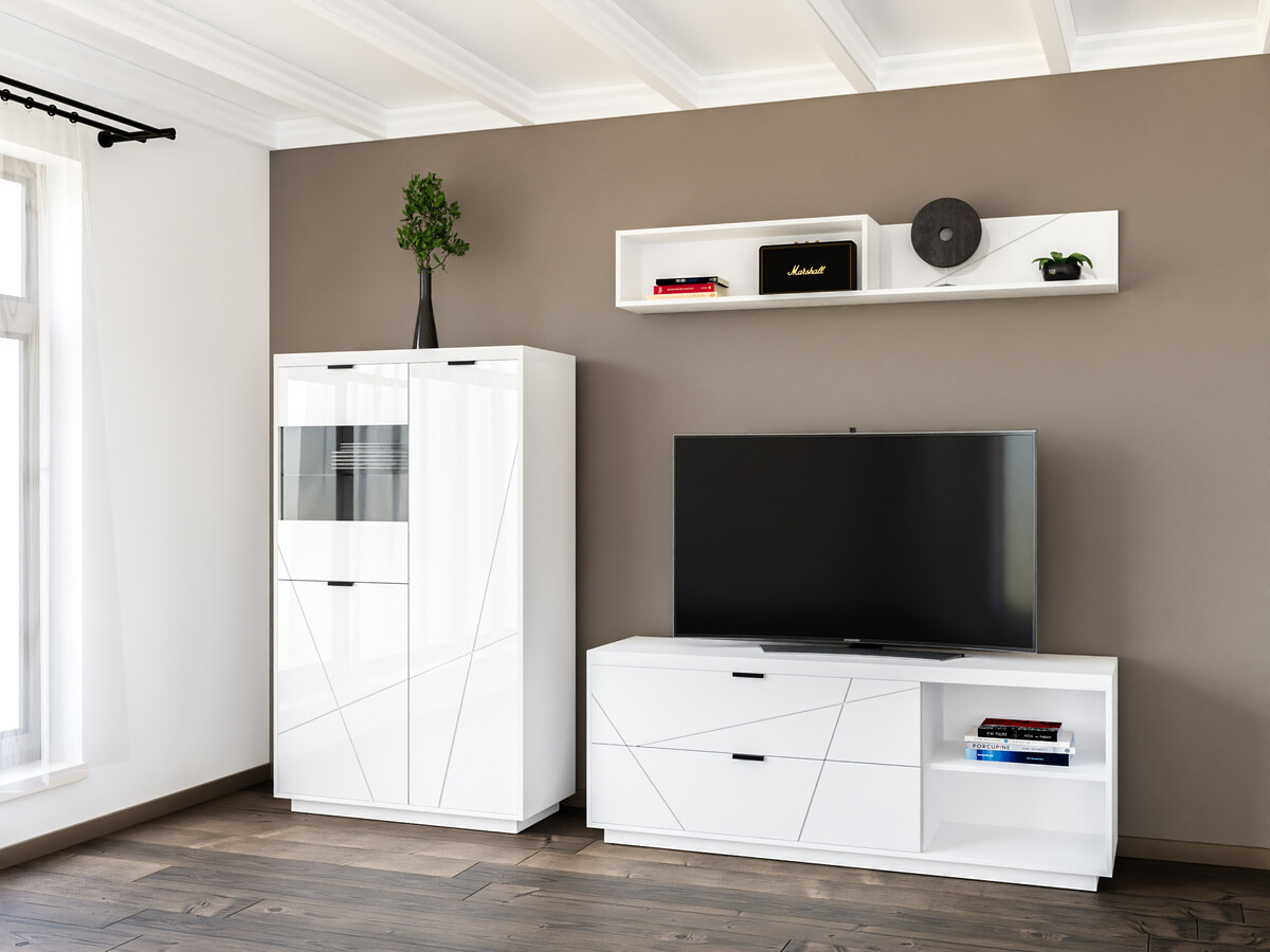 Living room set Fivale 111 (Glossy white + White)