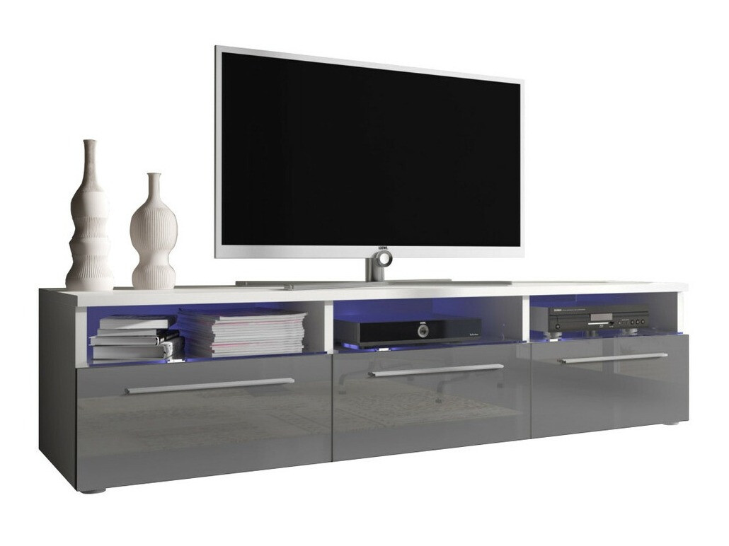 TV stand Uva I (White + Gloss grey)