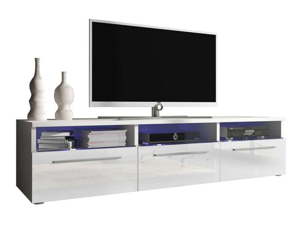 TV stand Uva I (White + Glossy white)