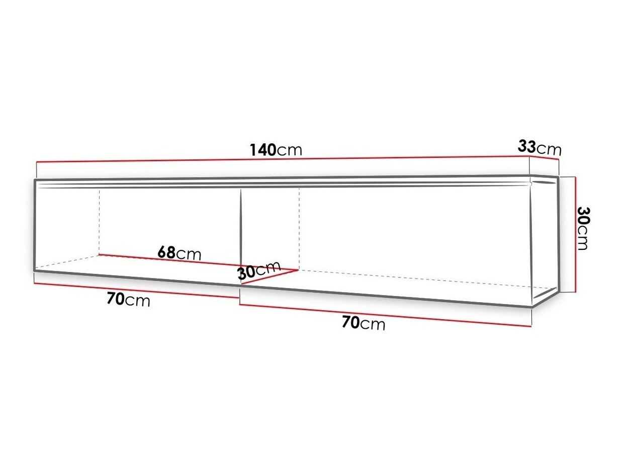 TV stand Scientia (White + Glossy white)
