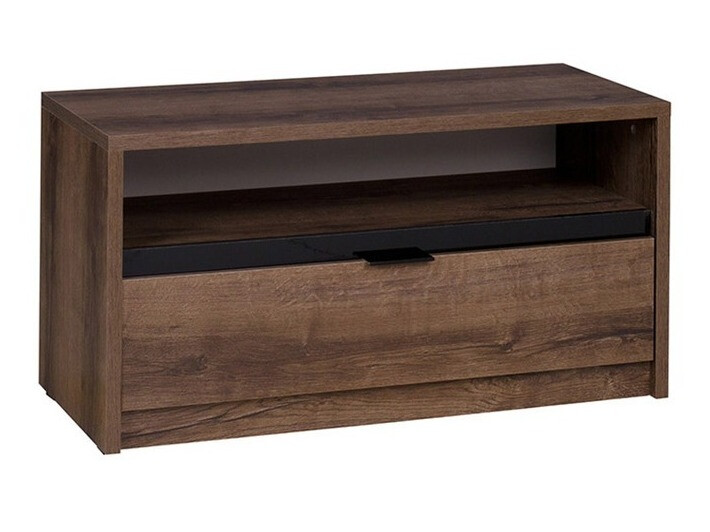 TV stand Providence 122 (Monastery oak + Glossy black)
