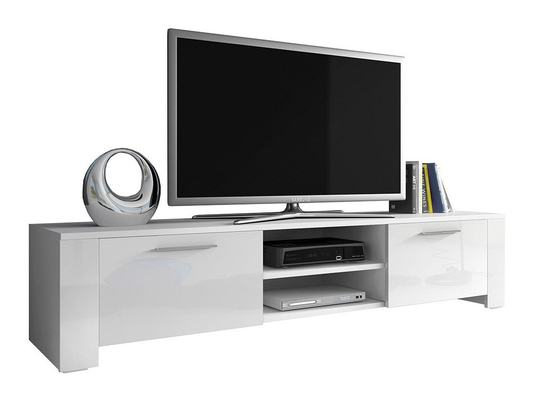TV stand Uva II (White + Glossy white)