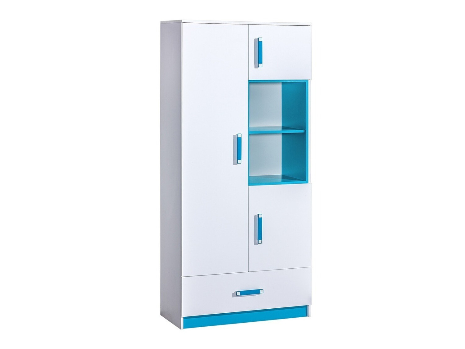 Bookcase Lorlare 113 (White + Turquoise)
