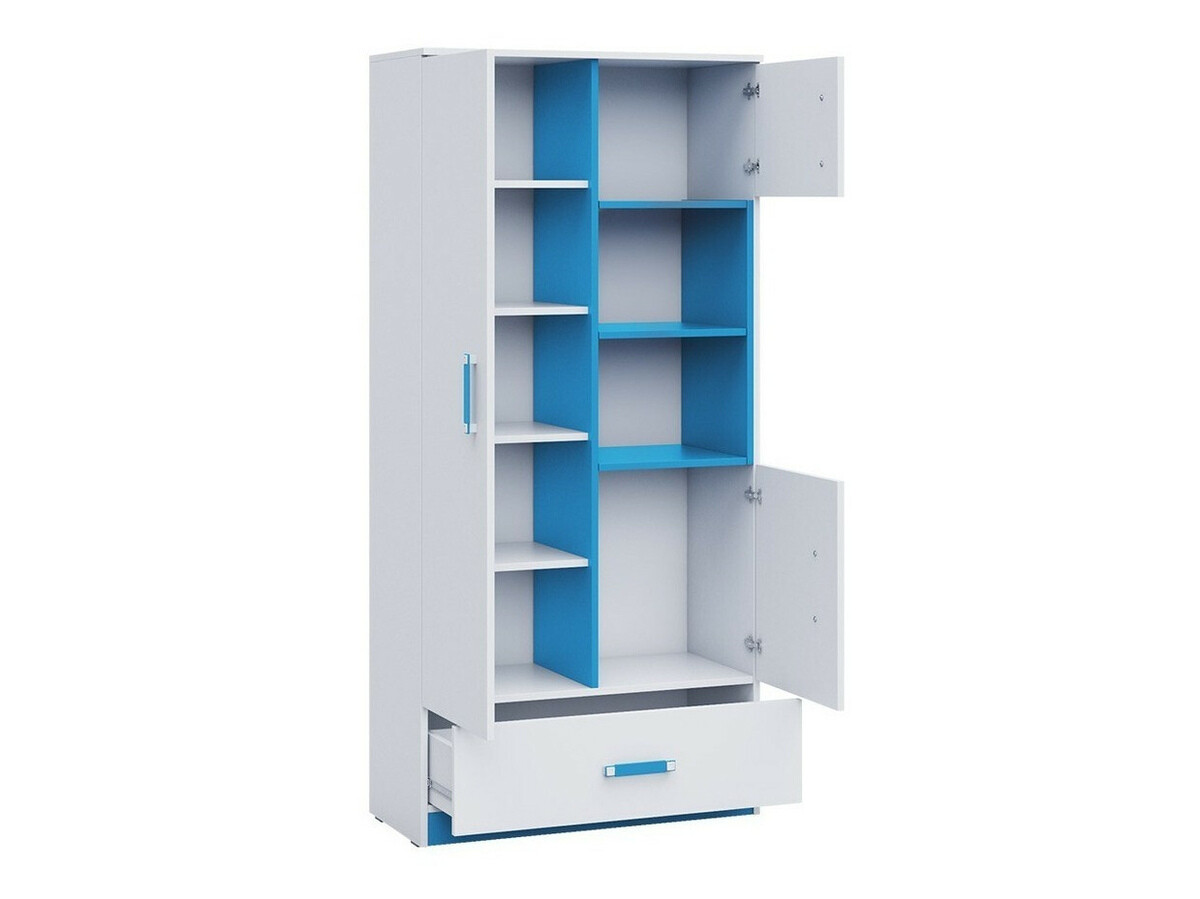Bookcase Lorlare 113 (White + Turquoise)