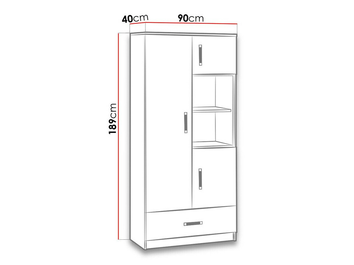 Bookcase Lorlare 113 (White + Turquoise)