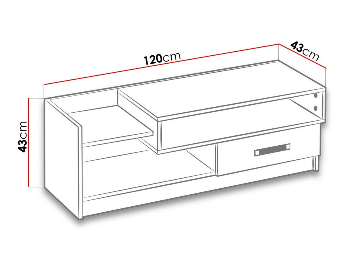 TV stand Lorlare 111 (White + Pink)