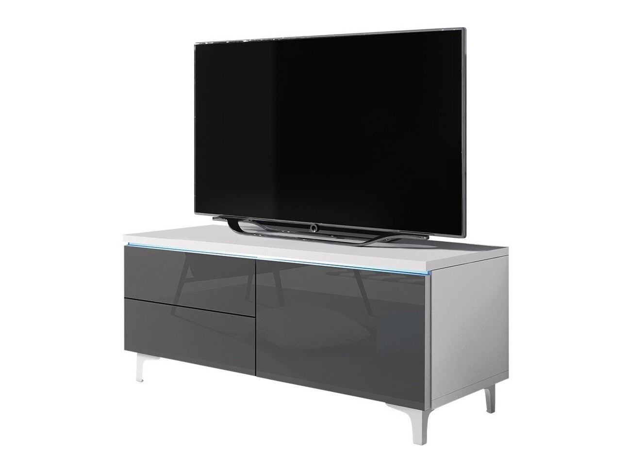TV stand Uva IV (White + Gloss grey)