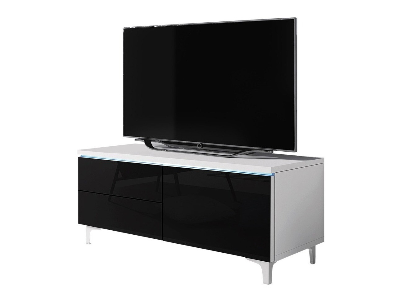 TV stand Uva IV (White + Glossy black)