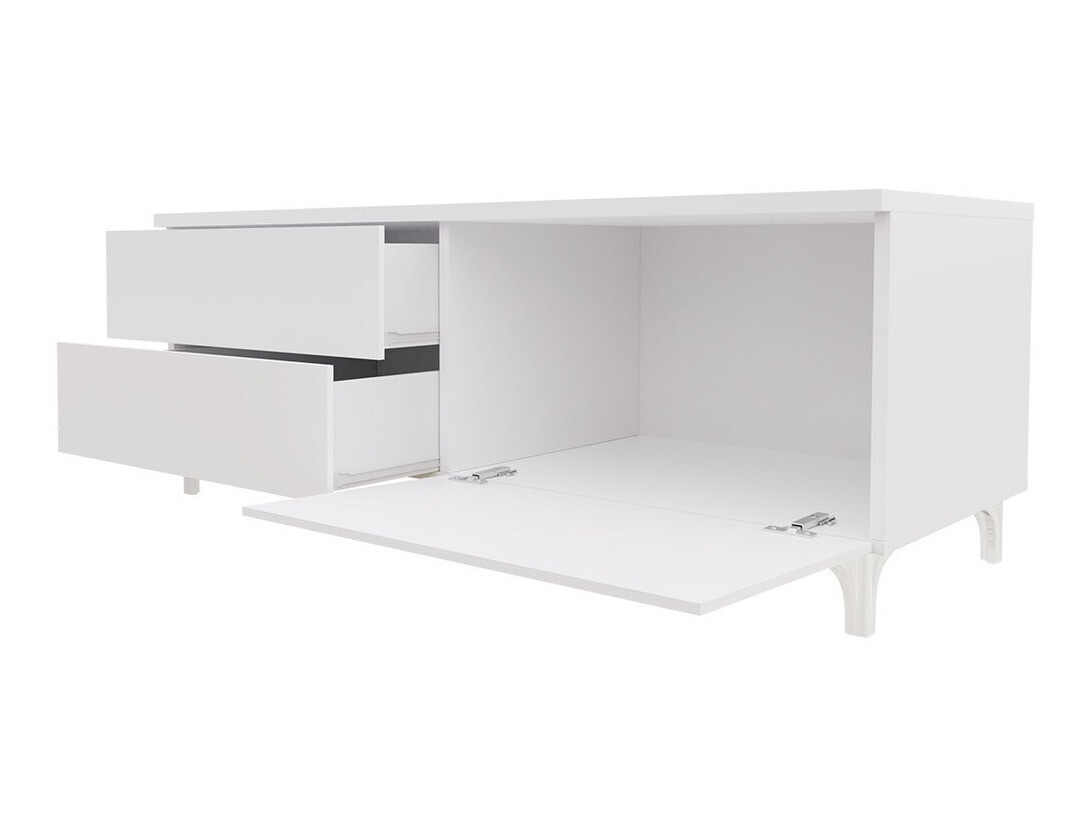 TV stand Uva IV (White + Glossy white)
