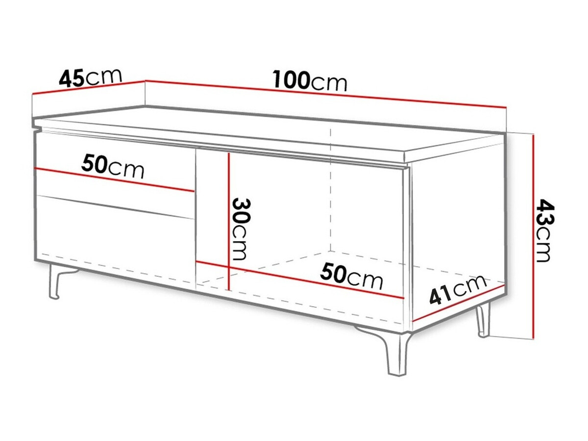 TV stand Uva IV (White + Glossy white)
