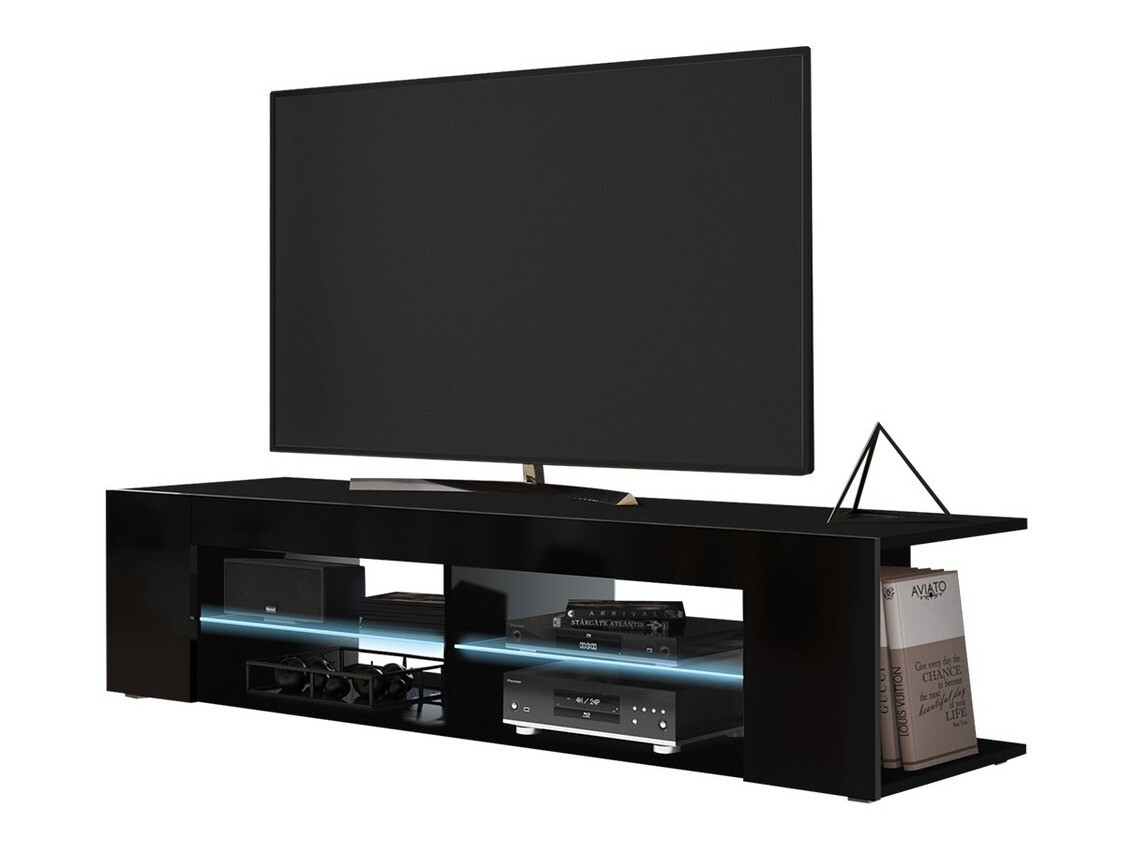 TV stand Ver (Black + Glossy black)