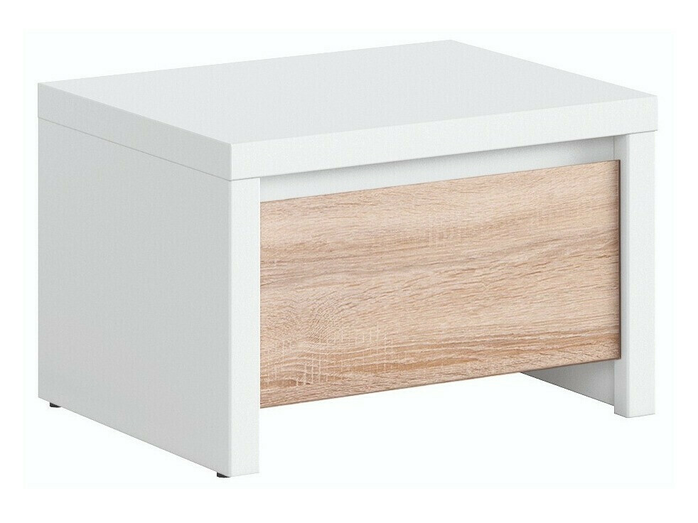 Bedside table Nolroma 102 (White + Sonoma oak)