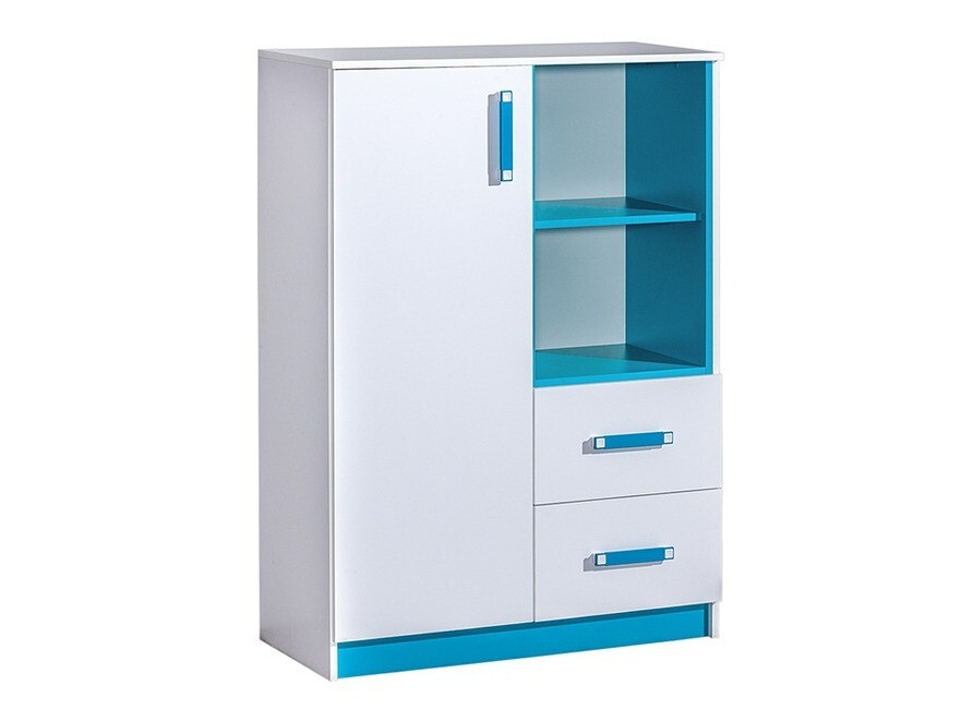 Chest of drawers Lorlare 105 (White + Turquoise)