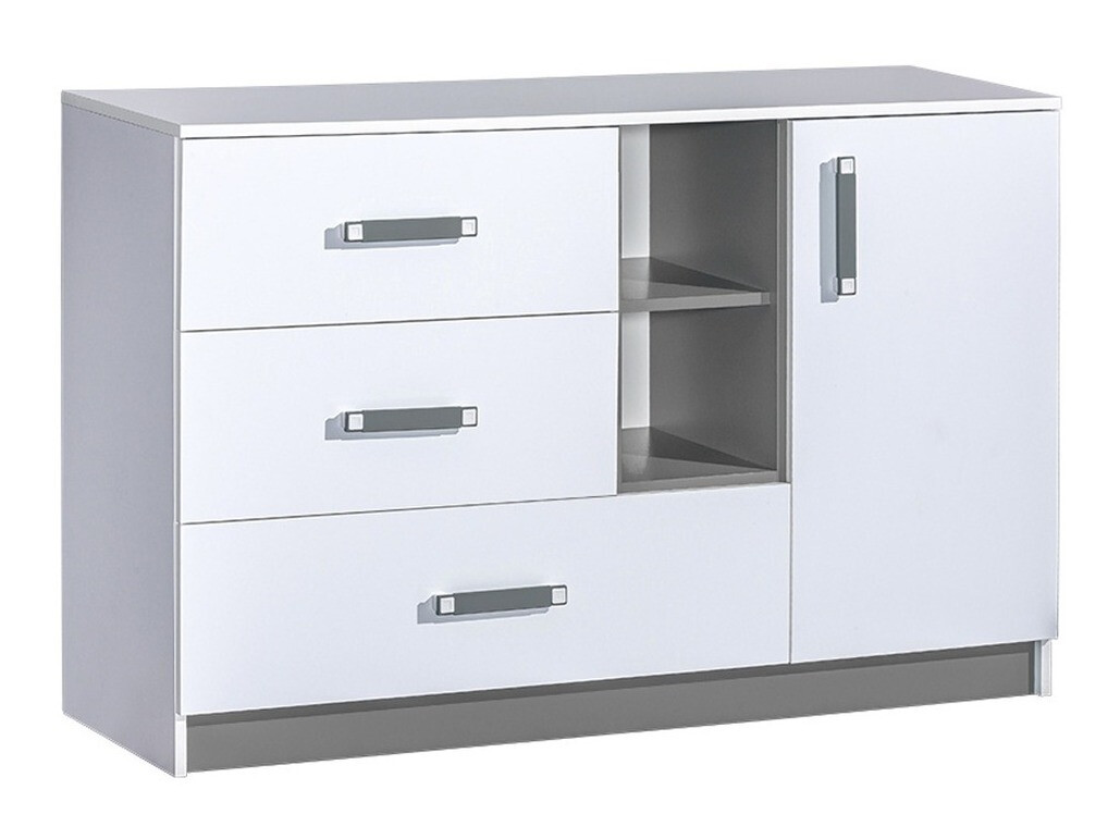 Chest of drawers Lorlare 107 (White + Grey)