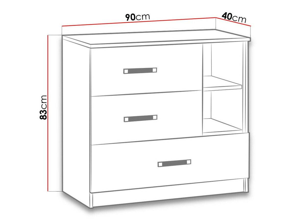 Chest of drawers Lorlare 108 (White + Pink)