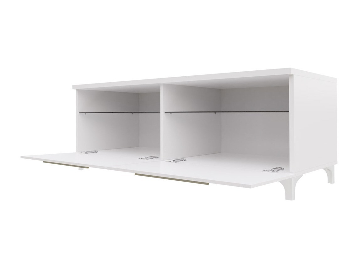 TV stand Uva V (White + Glossy black)