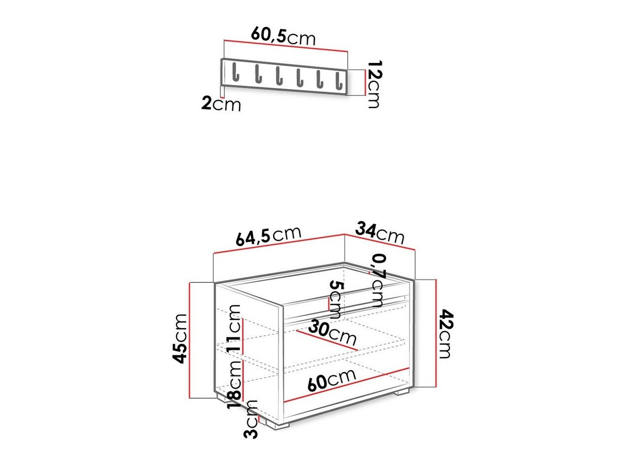Hallway set Comfivo Pinus IX (White + Soft 017)