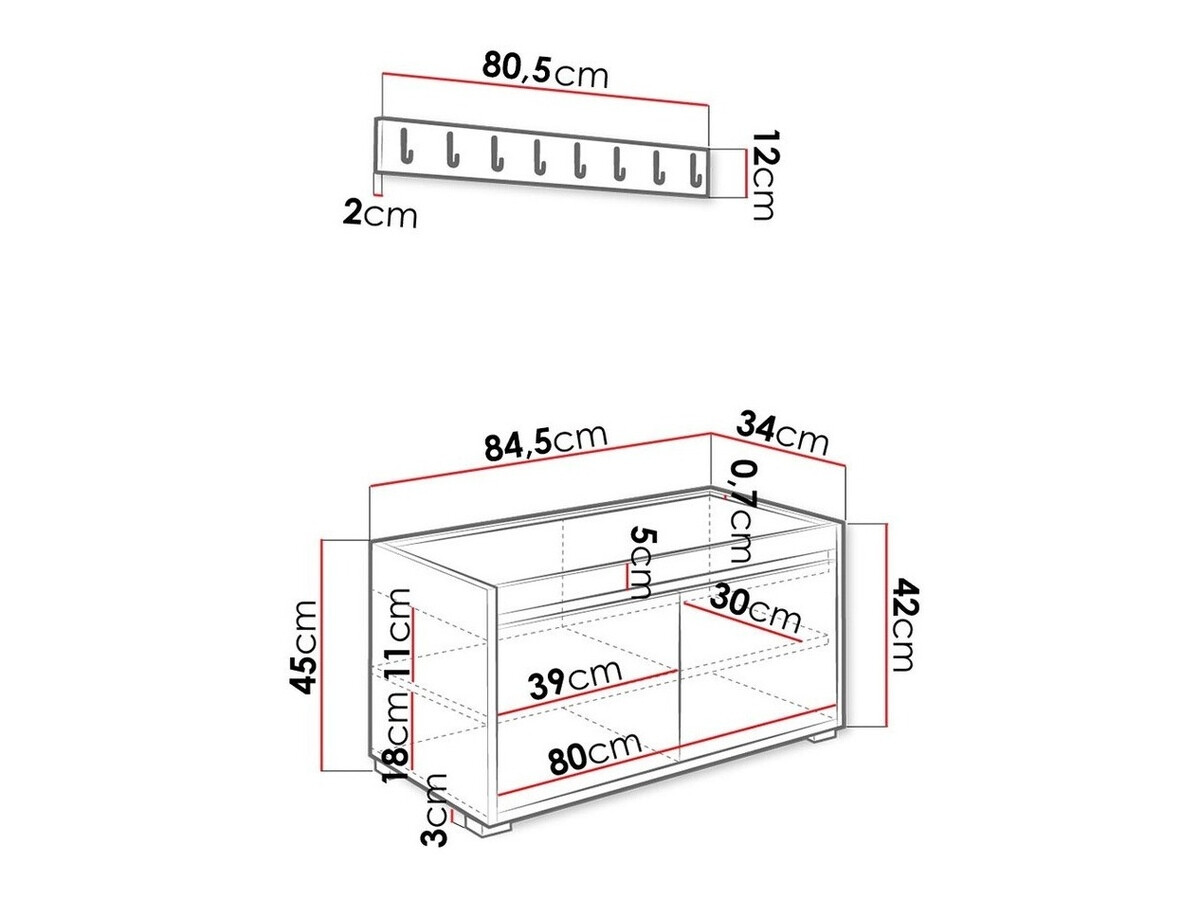 Hallway set Comfivo Pinus I (White + Soft 017)
