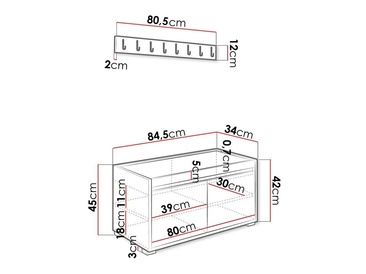 Hallway set Comfivo Pinus IV (White + Soft 017)