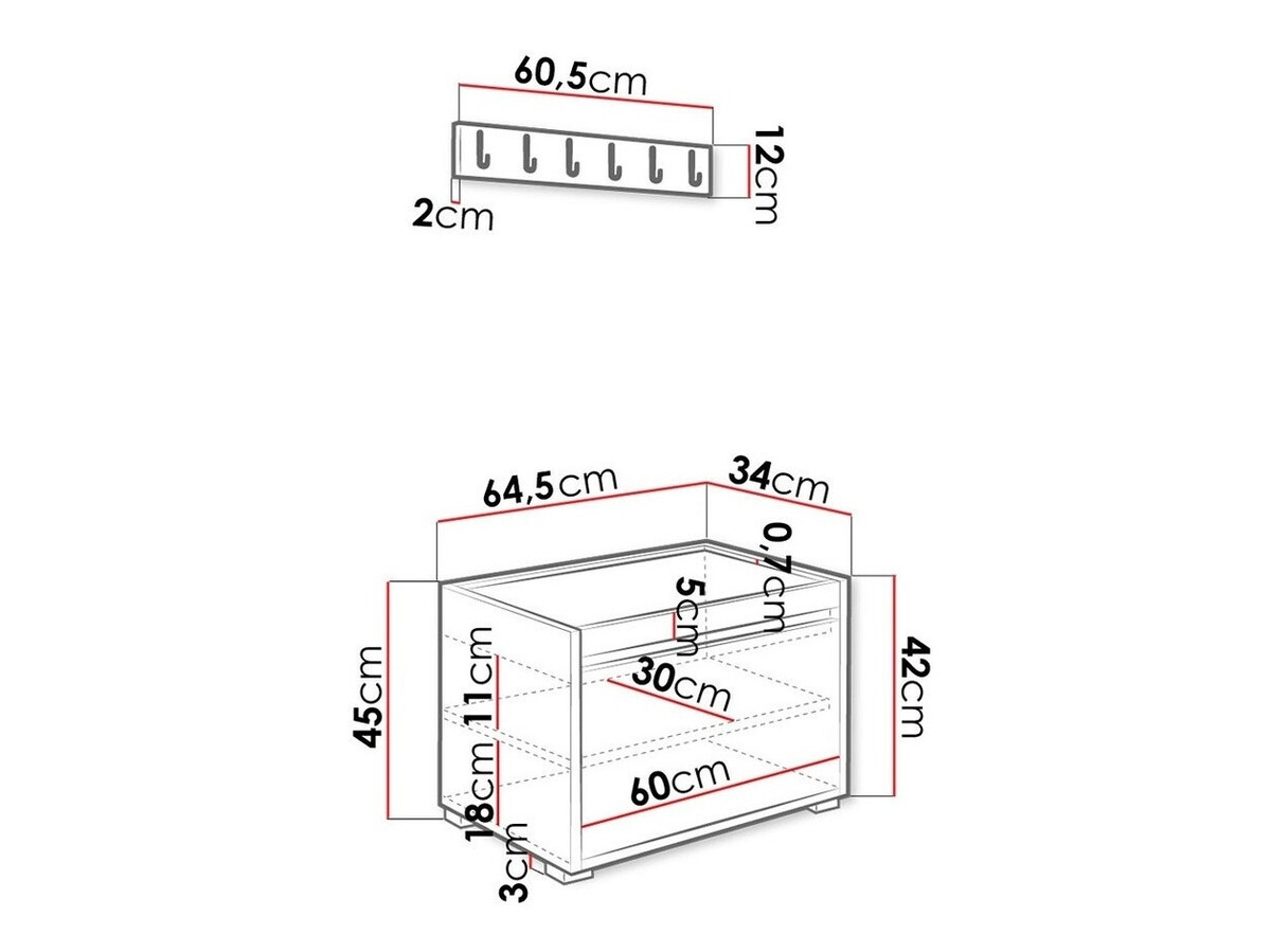 Hallway set Comfivo Pinus V (White + Manila 16)