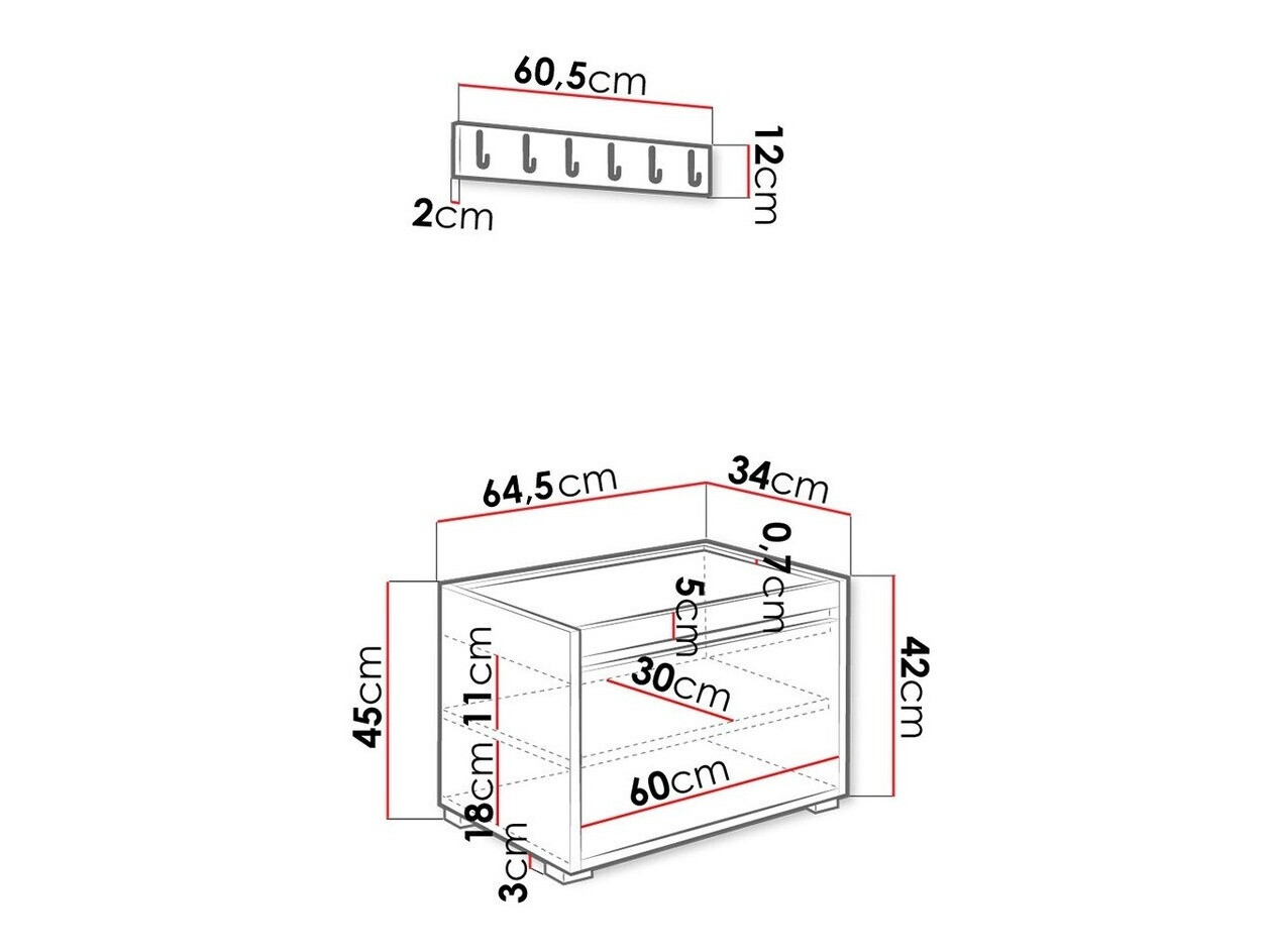 Hallway set Comfivo Pinus V (White + Soft 017)