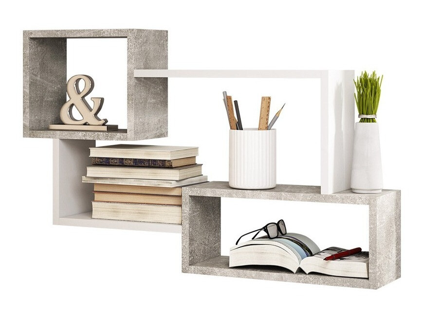 Wall shelf Sarasota 106 (Concrete + White)