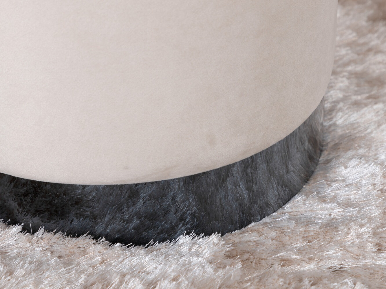 Ottoman Dallas 2936 (Cream + Glossy black)