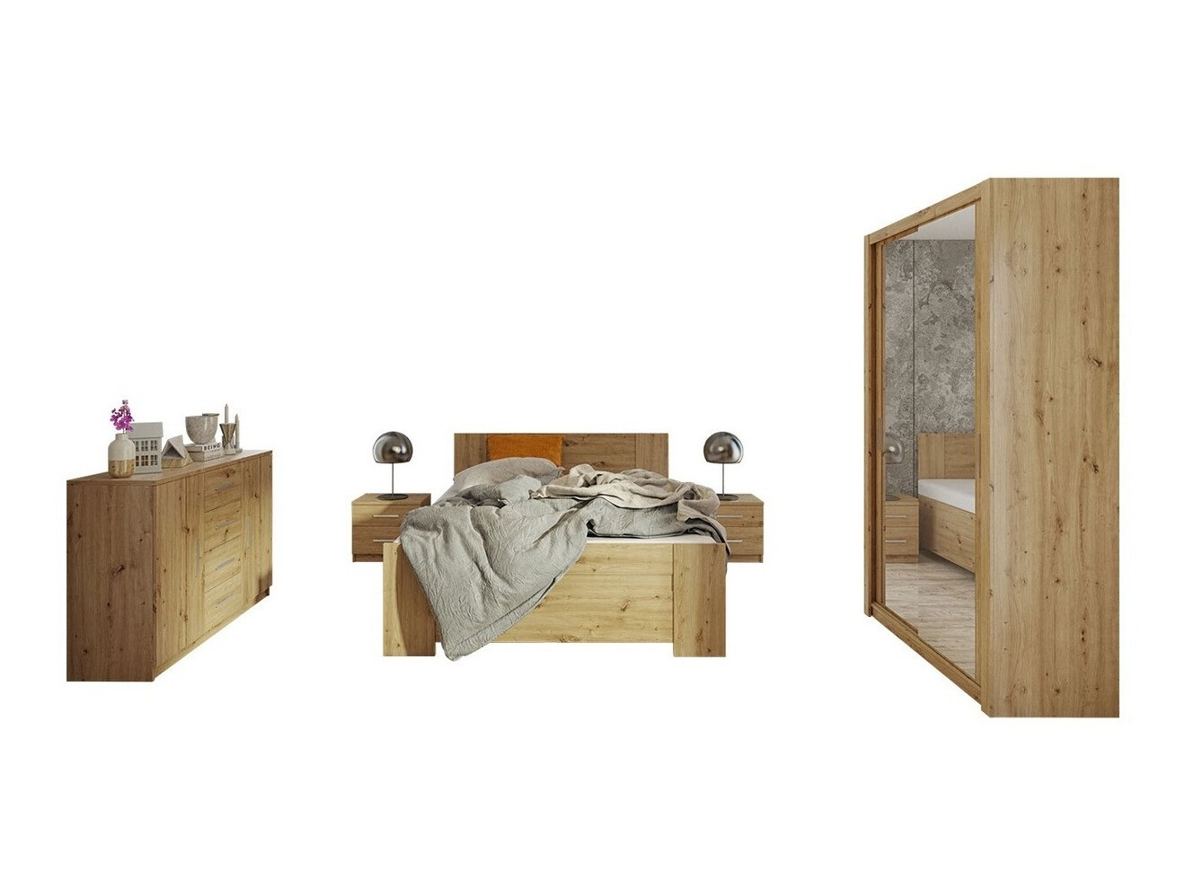 Bedroom set Catromi 112 (Artisan oak)