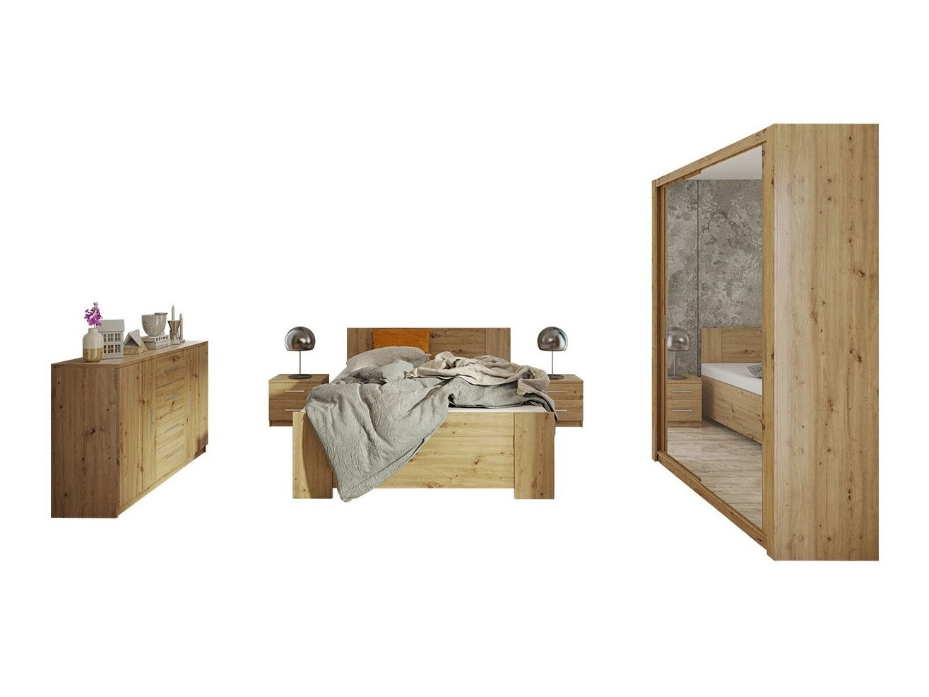 Bedroom set Catromi 113 (Artisan oak)