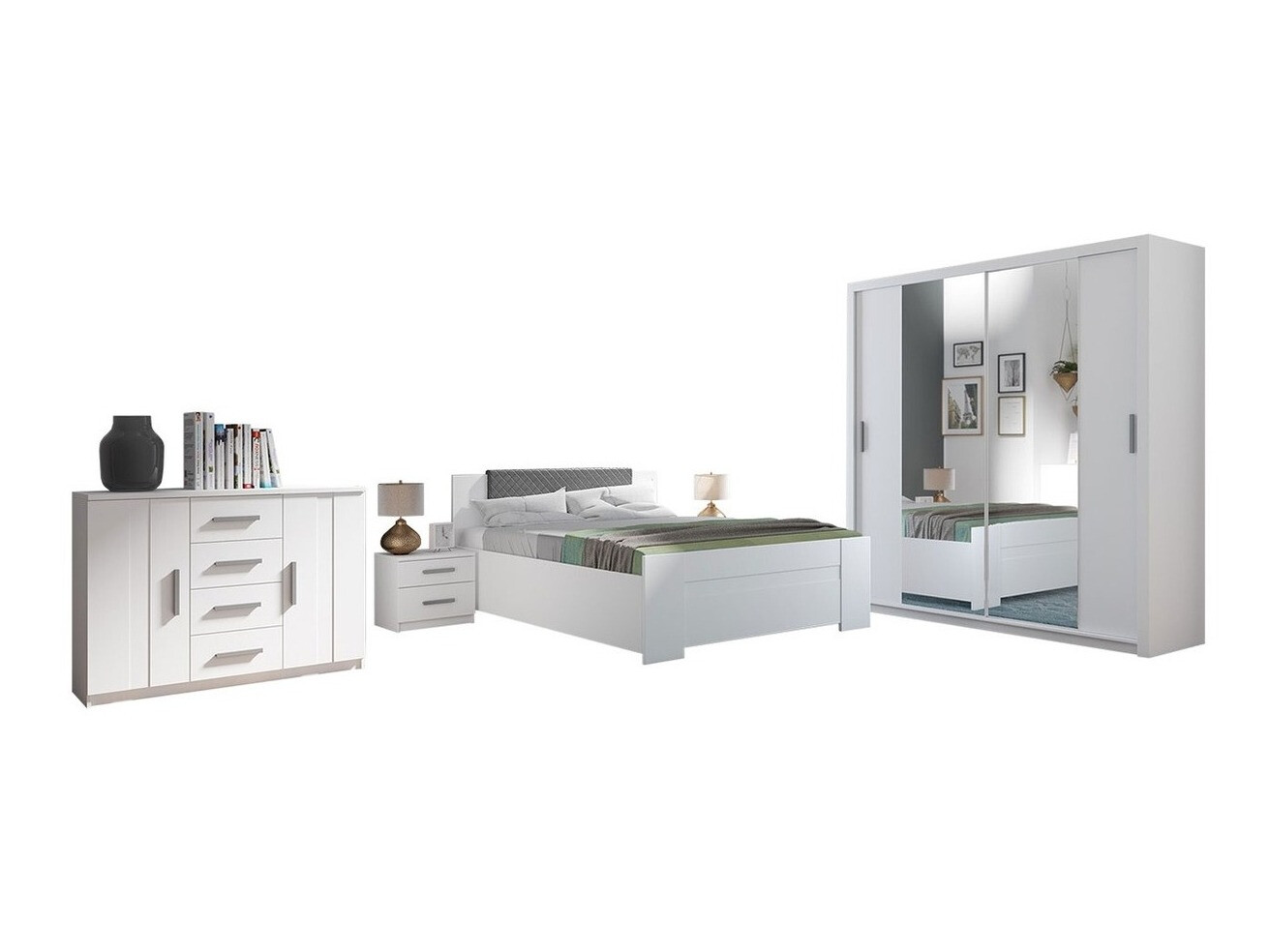 Bedroom set Catromi 114 (White + Soft Pik 029)