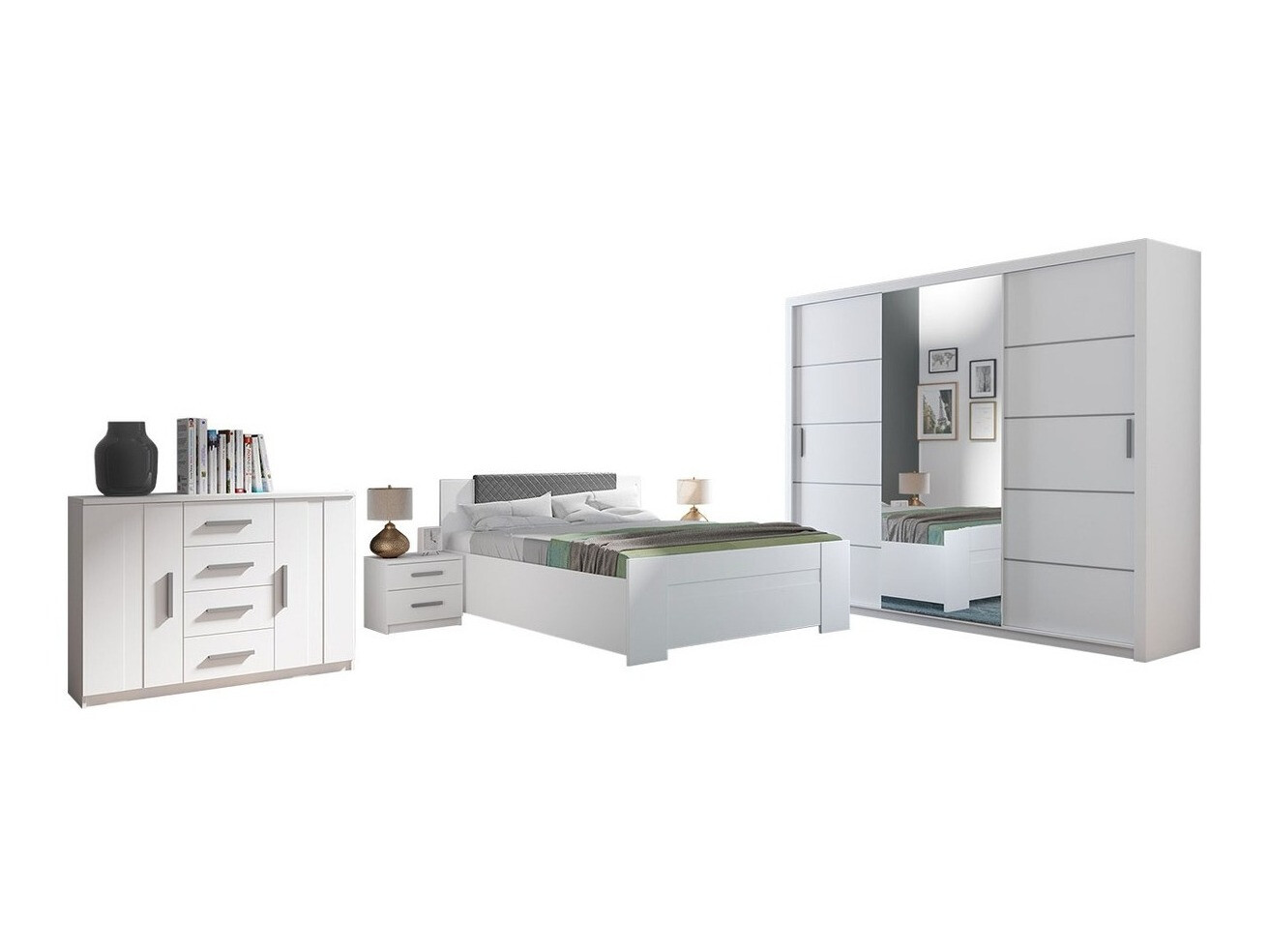 Bedroom set Catromi 116 (White + Soft Pik 029)