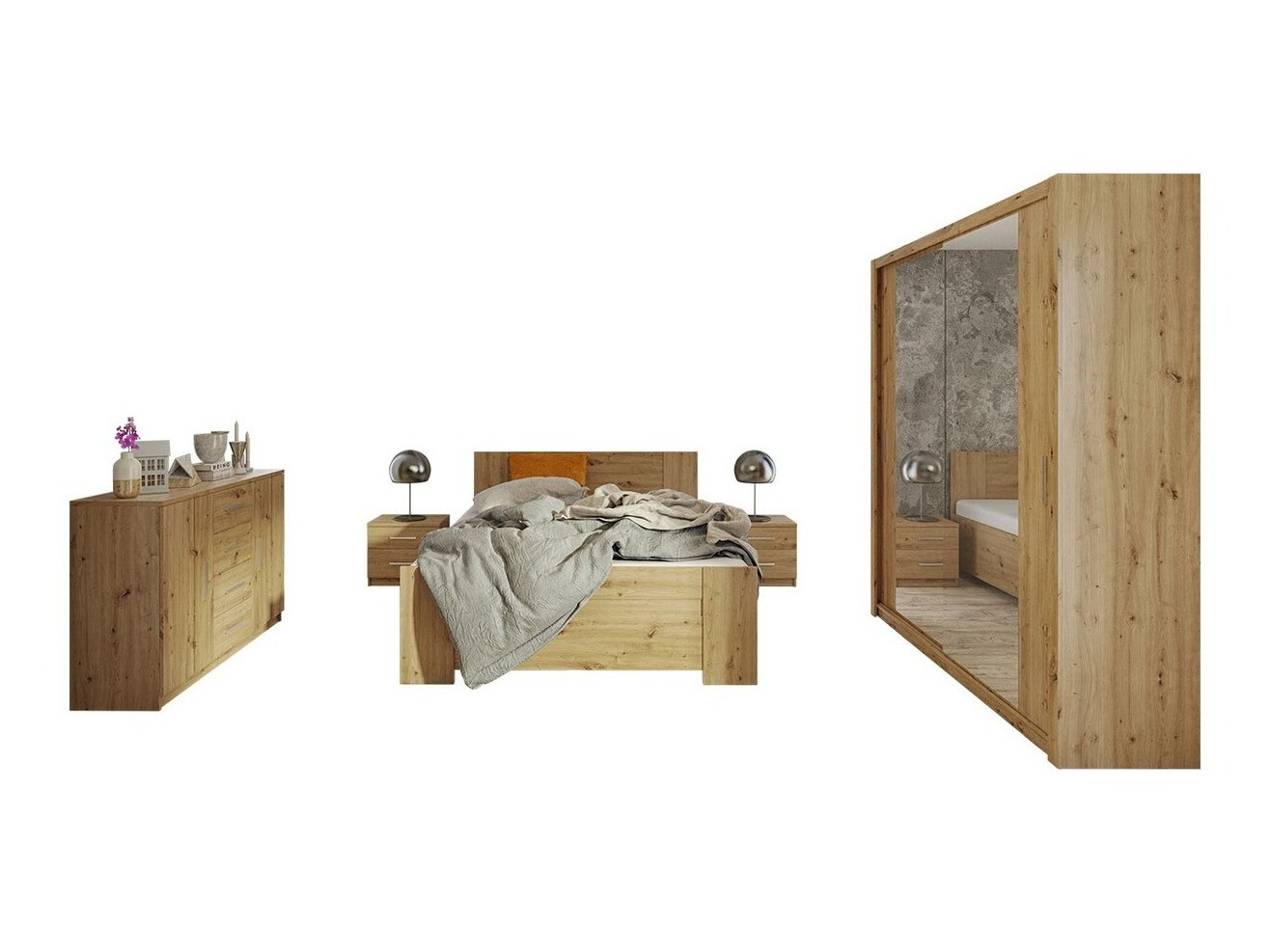 Bedroom set Catromi 121 (Artisan oak)